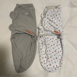 SwaddleMe Gray and White Star Velcro Swaddles size Small